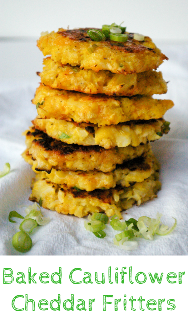 Baked Cauliflower Cheddar Fritters Eva Minette