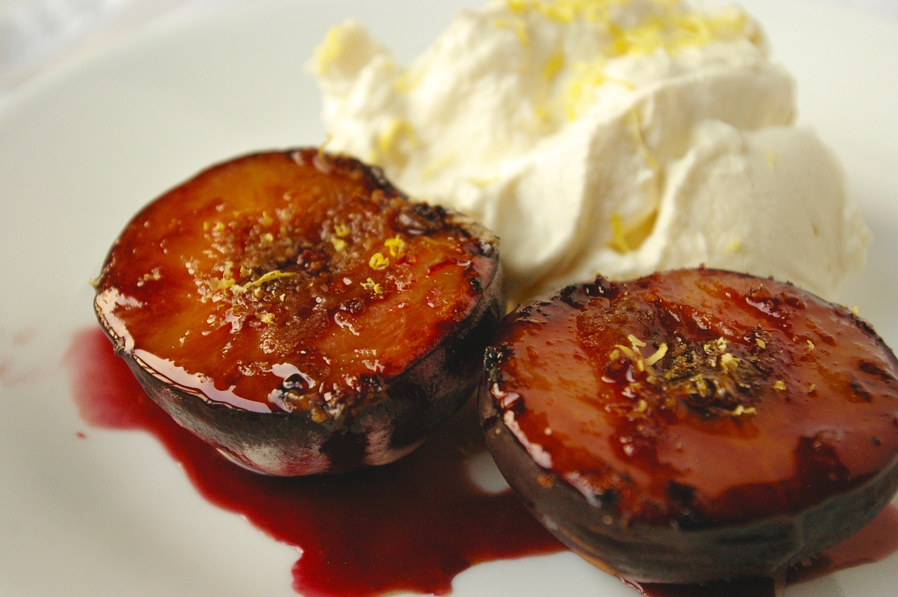 Brandy Lemon Baked Plums Eva Minette